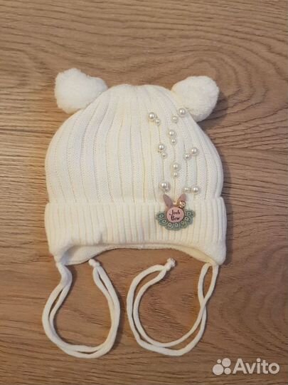 Шапка зимняя для девочки новая 3-6 месяцев