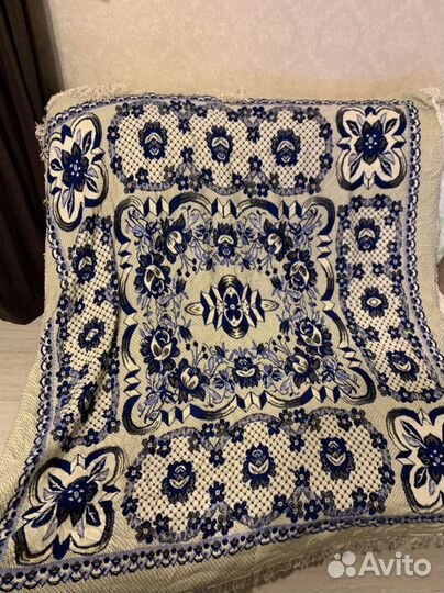 Плед покрывало с бахромой хб