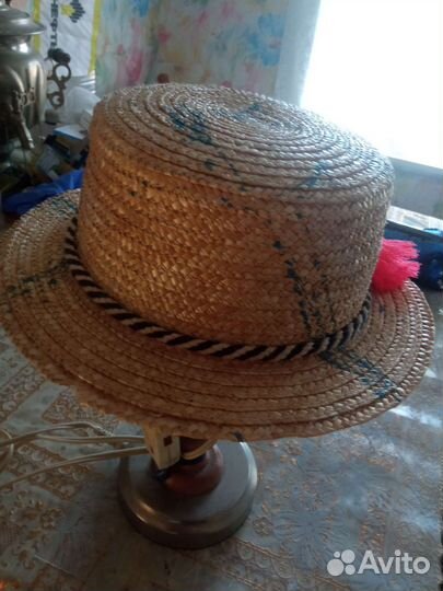 Соломенная шляпка детская