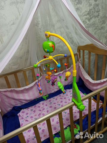 Мобиль на кроватку с проектором, ночником