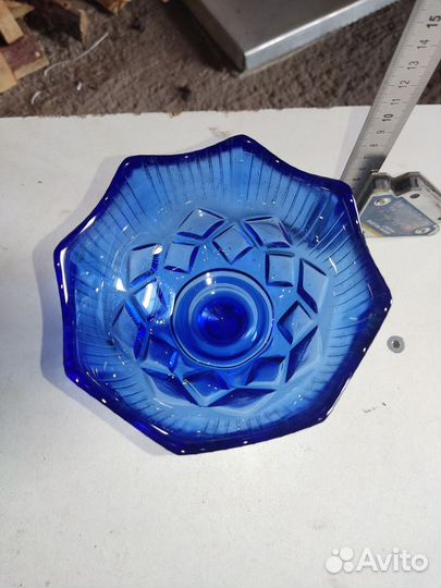 Салатник синее стекло