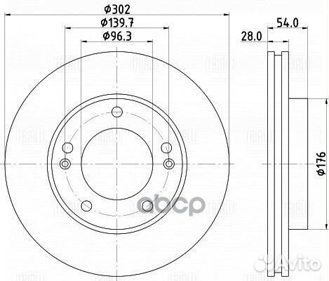 Диск тормозной перед DF073303 Trialli