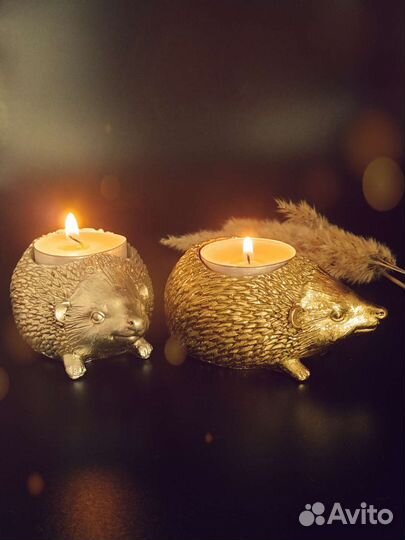 Подсвечник для чайной свечи ёжик статуэтка