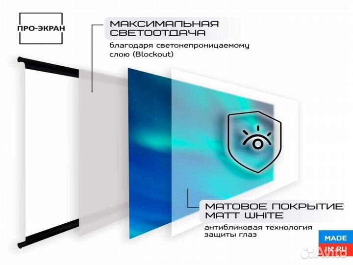 Экран для проектора про-экран 250 на 140 см (16:9)