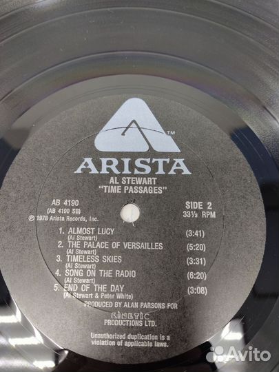 Rock: Al Stewart - Time Passages LP USA 78 NM
