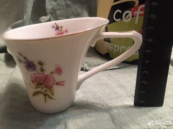 Чашка Кофейная с нежным рисунком Фарфор