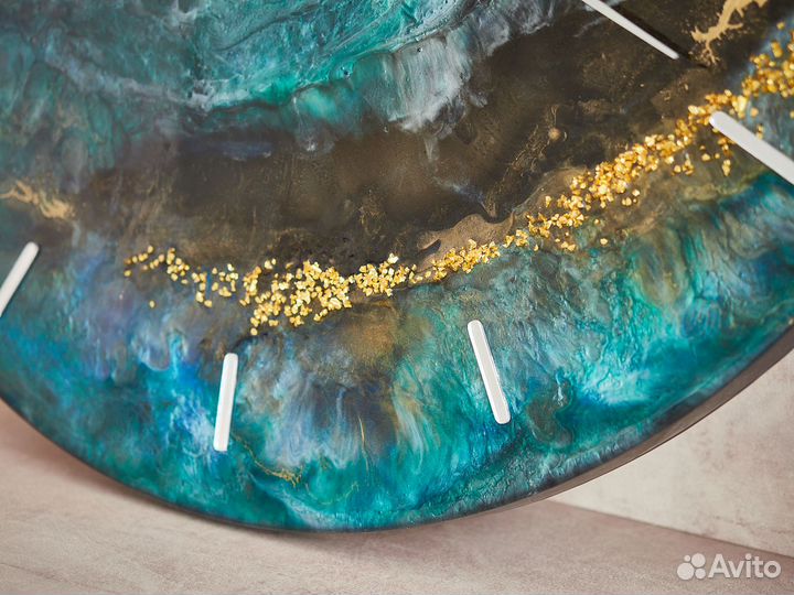 Часы картина из эпоксидной смолы