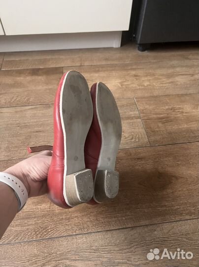 Туфли народные красные