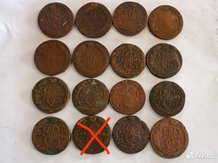 Медные монеты Российской империи 1757-1791 г.г