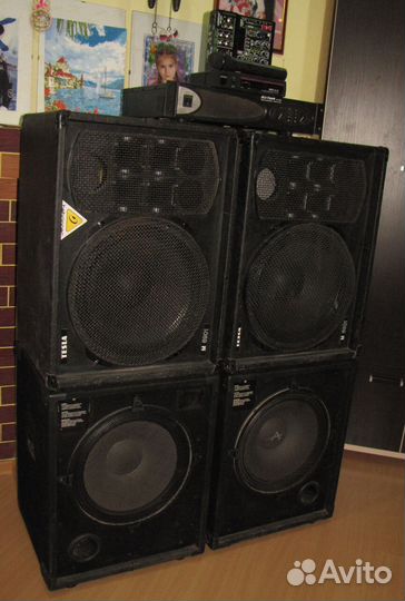 Колонки Pro 4320W Сабы Усилитель Микшер Микрофон
