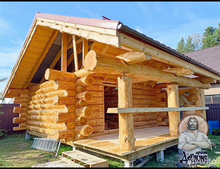 Срубы домов и бань из лафета и бревна. Дикий сруб