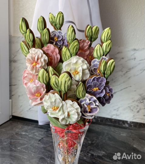 Имбирные пряники,зефирные букеты