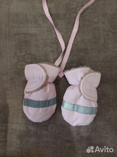 Варежки краги на 1 год для девочки