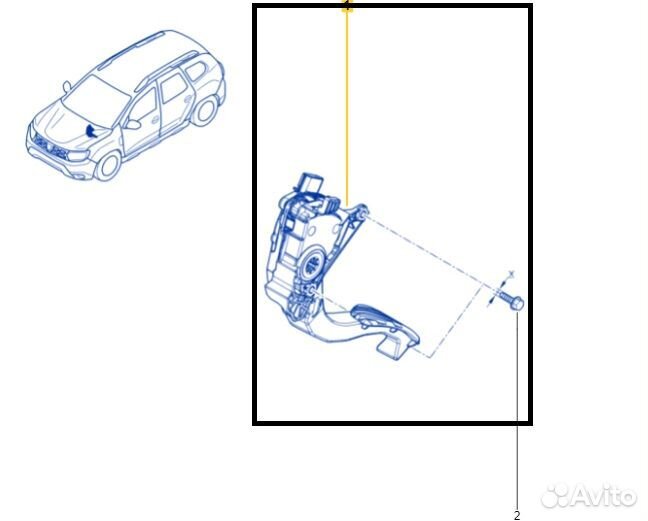 Педаль акселератора Renault Duster HJD K9K858 2021