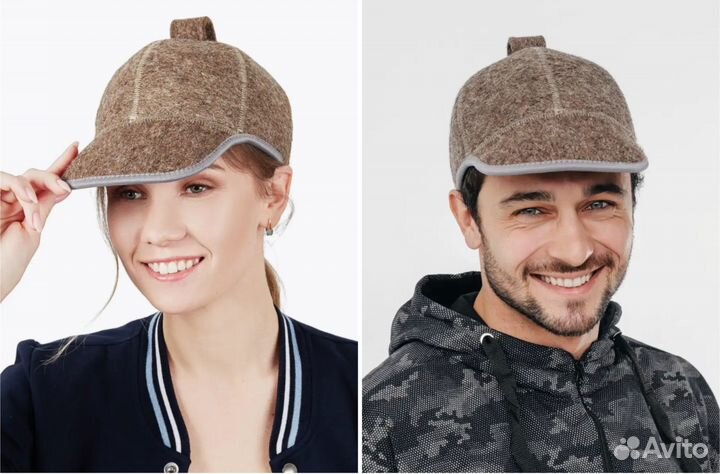 Кепка унисекс из натурального войлока с козырьком