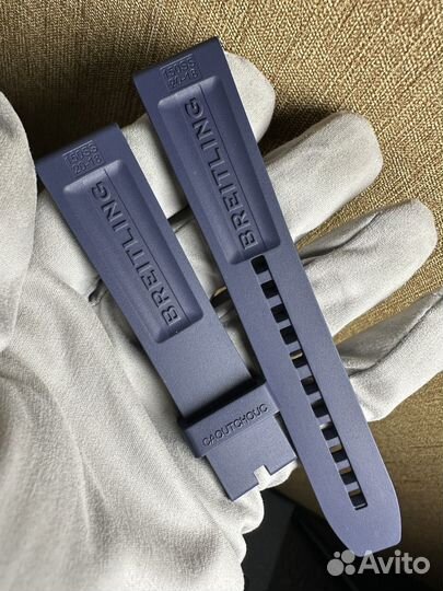 Ремешок 20-18 для Breitling, синий, надпись