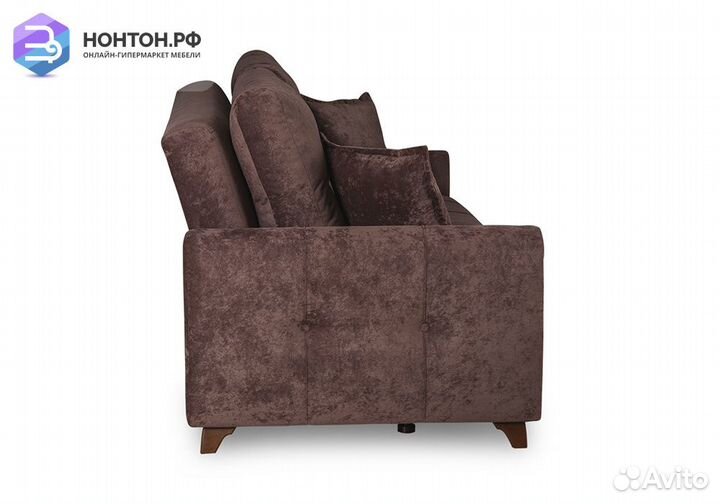 Диван книжка Плимут темно-фиолетовый / коричневый