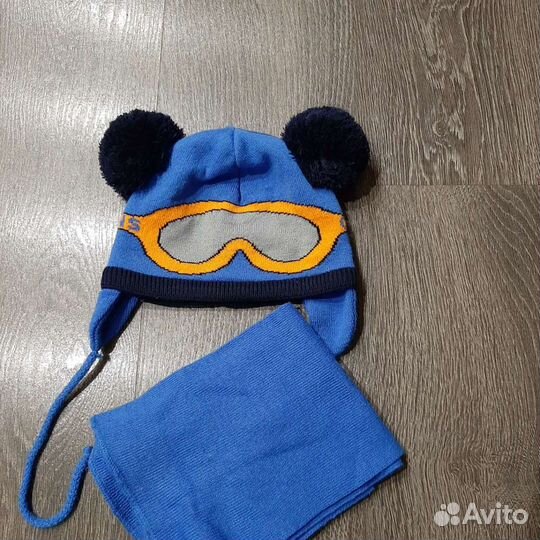 Комплект (шапка и шарф) осень-зима, размер 46-48