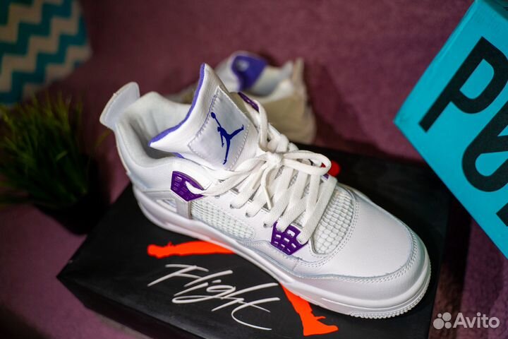 Nike Air Jordan 4 Retro Metallic Purple фиолетовые