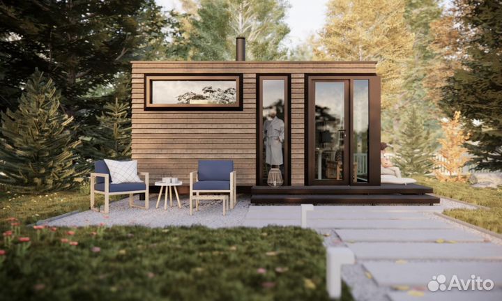 Дизайн-проект модульных бань\домов 3D визуализация