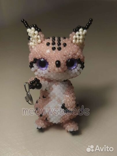 Амигуруми из бисера рысь