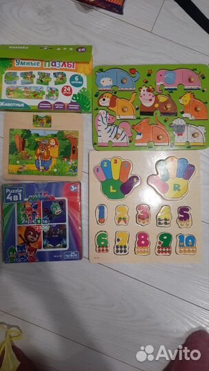 Деревянные пазлы вкладыши пакетом