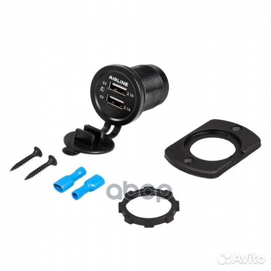 Розетка USB встраиваемая, автомобильная, влагоз