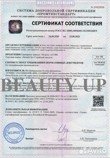 Гримерное зеркало 80/80 с лампочками