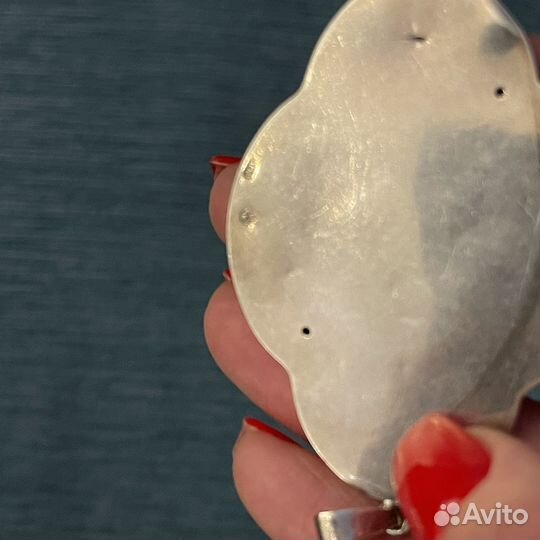 Антикварная брошь и кулон серебро 800