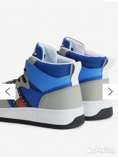 Томми Джинс Высокие кроссовки - синие