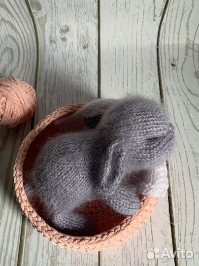 На заказ сонный зайчик кролик ручная работа