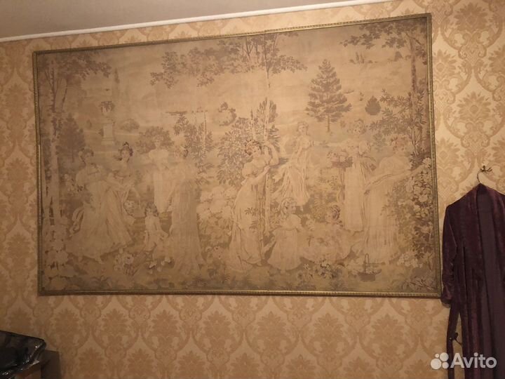 Гобелен старинный, романтическая тема, 320х200 см