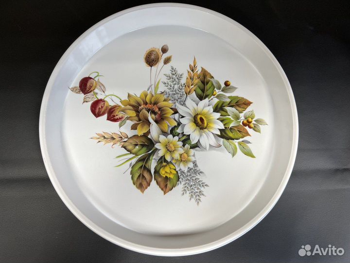 Блюдо тортница поднос 30 см стеклокерамика