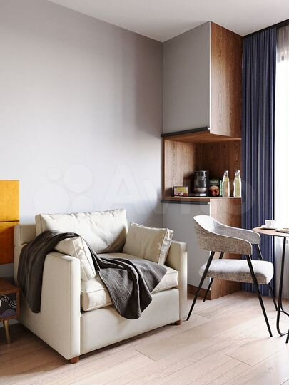 Апартаменты-студия, 18,4 м², 1/2 эт.