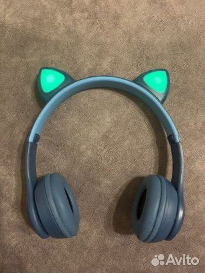 Детские беспроводные наушники с ушками кошки