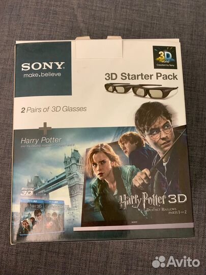 3d очки sony и 2 оригинальных диска Blu-Ray