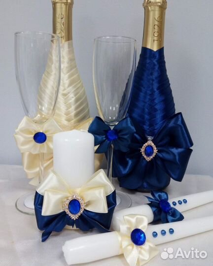 Свадебные аксессуары (шампанское, фужеры, очаг)