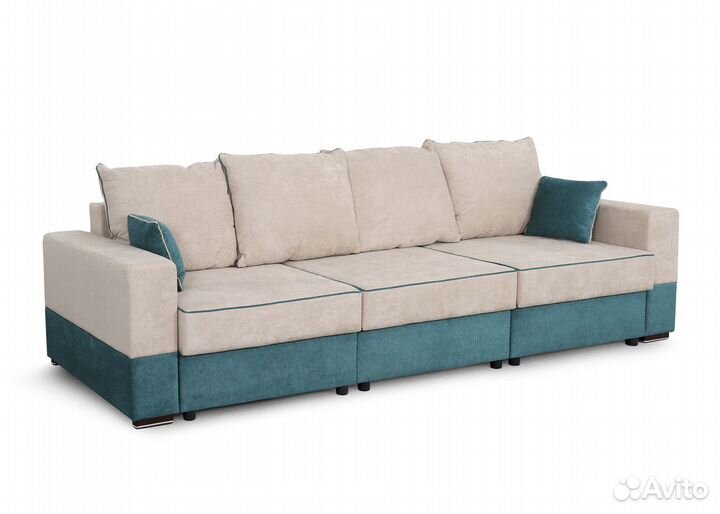 Диван-кровать Бостон 2400 Вариант 2 Торонто бежевый/Торонто бежевый/Торонто зеленый