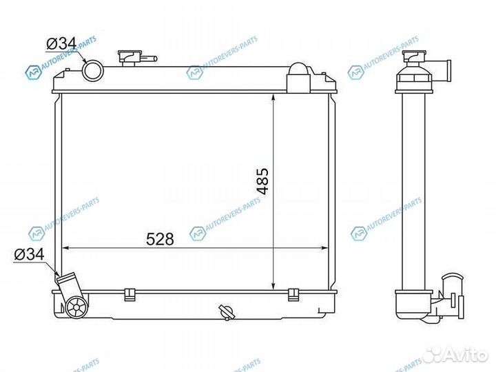 TY0061 Радиатор toyota dynahiacetoyo ACE 2L3L LY2