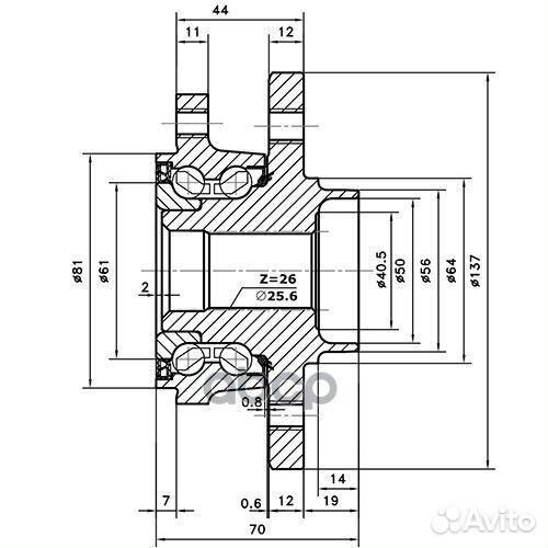 Ступица передняя перед Z89394R Zikmar