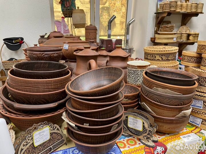 Тарелки, салатники и блюда из глины