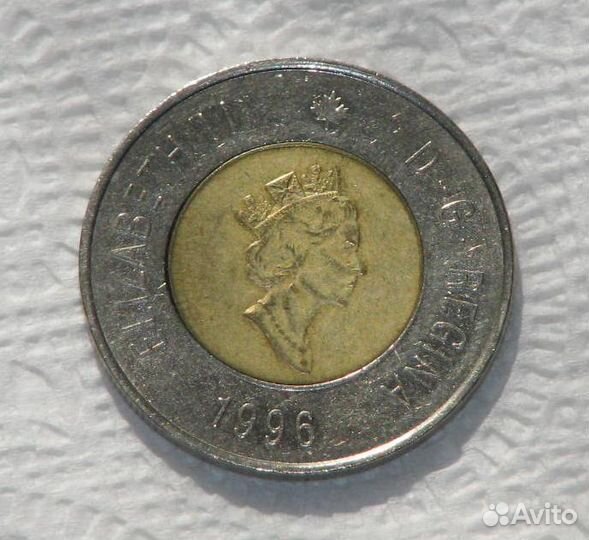 Канада, монета 2 доллара, 1996, биметалл