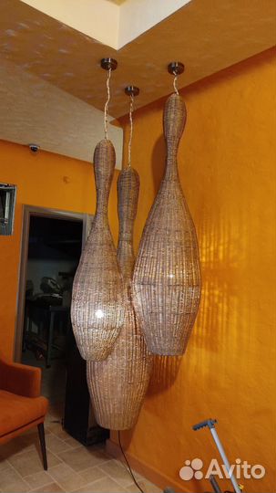 Светильники плетеные люстры