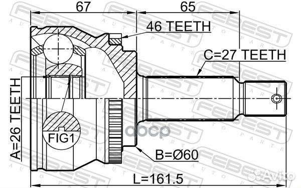 Шрус наружный 26X60X27 1210-ceeda46 1210-ceeda4
