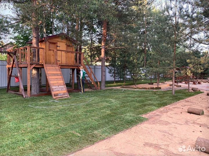 Газонc крепким дёрном