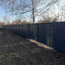 Монтаж заборов из профнастила, Омск