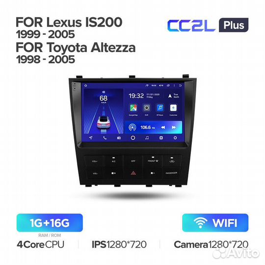 Магнитола Teyes CC2L plus для Toyota Altezza 1/16