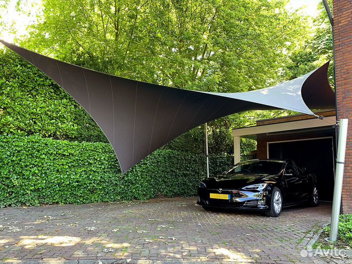 Теневые паруса, навесы, тенты из пвх на заказ