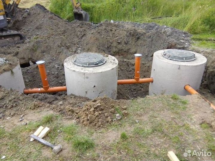 Септик из бетонных колец под ключ с установкой