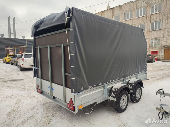 Прицеп двухосный 3.5х1.8 + высокий тент 1.8м